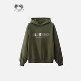 Letter Print Wide Collar Hoodie