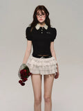 Low Rise Layered Mini Skirt