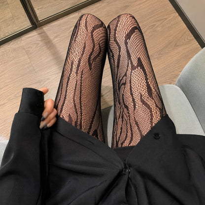 Marble Vein Mesh Tights
