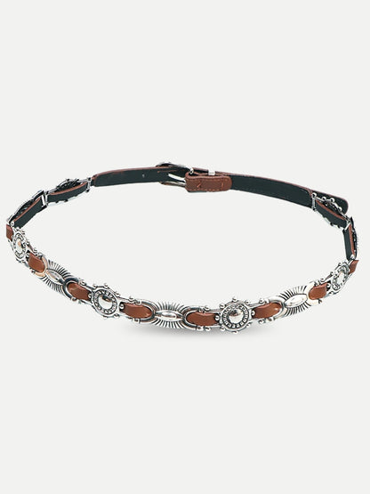 Metal Faux Leather Tiny Belt