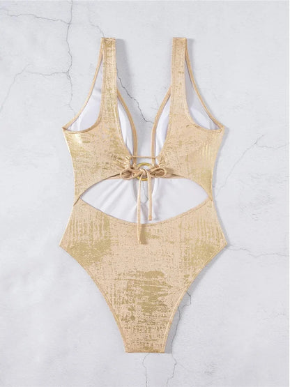 Metallic Gold One Piece Swimsuit
