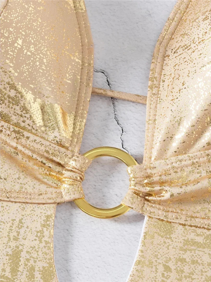 Metallic Gold One Piece Swimsuit