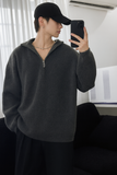 Y2K Cozy Knitted Half Zipper Hooded Knitwear Sweater
