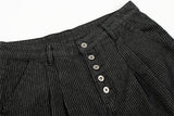 DAXUEN Wide-leg pinstripe trousers in dark charcoal grey