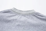 DAXUEN Short-sleeved stand-up collar t-shirt in black and grey marl