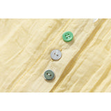 DAXUEN Pale yellow long-sleeved button-up shirt with colorful buttons