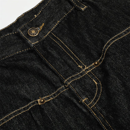 DAXUEN Wide-leg denim jeans with embroidered details