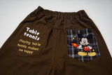 DAXUEN Wide-leg pants with cartoon character embroidery and plaid fabric