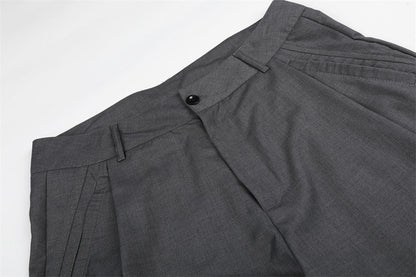 DAXUEN Men's tailored wide-leg trousers in dark grey and black