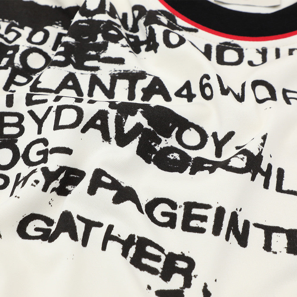DAXUEN Abstract text graphic short-sleeved T-shirt