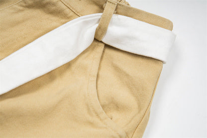 DAXUEN Khaki wide-leg trousers with whimsical graphics
