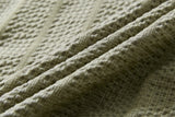 DAXUEN Textured short-sleeved button-up shirt in sage green