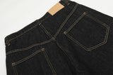DAXUEN Wide-leg high-waisted denim pants with contrast stitching