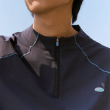 DAXUEN Long-sleeved pullover top with quarter-zip collar
