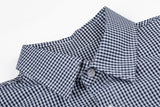 DAXUEN Navy and white gingham short-sleeved shirt