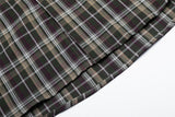 DAXUEN Multi-colored plaid short-sleeved button-up shirt