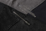 DAXUEN Asymmetrical panel t-shirt in charcoal grey and dark waffle knit