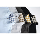 DAXUEN black contrast plaid mock neck zip-up jacket