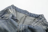DAXUEN Faded distressed wide-leg denim jeans