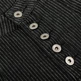 DAXUEN Wide-leg pinstripe trousers in dark charcoal grey
