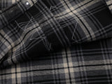 DAXUEN Short-sleeve plaid shirt with sequin embroidery