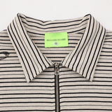 DAXUEN Retro striped half-zip polo shirt