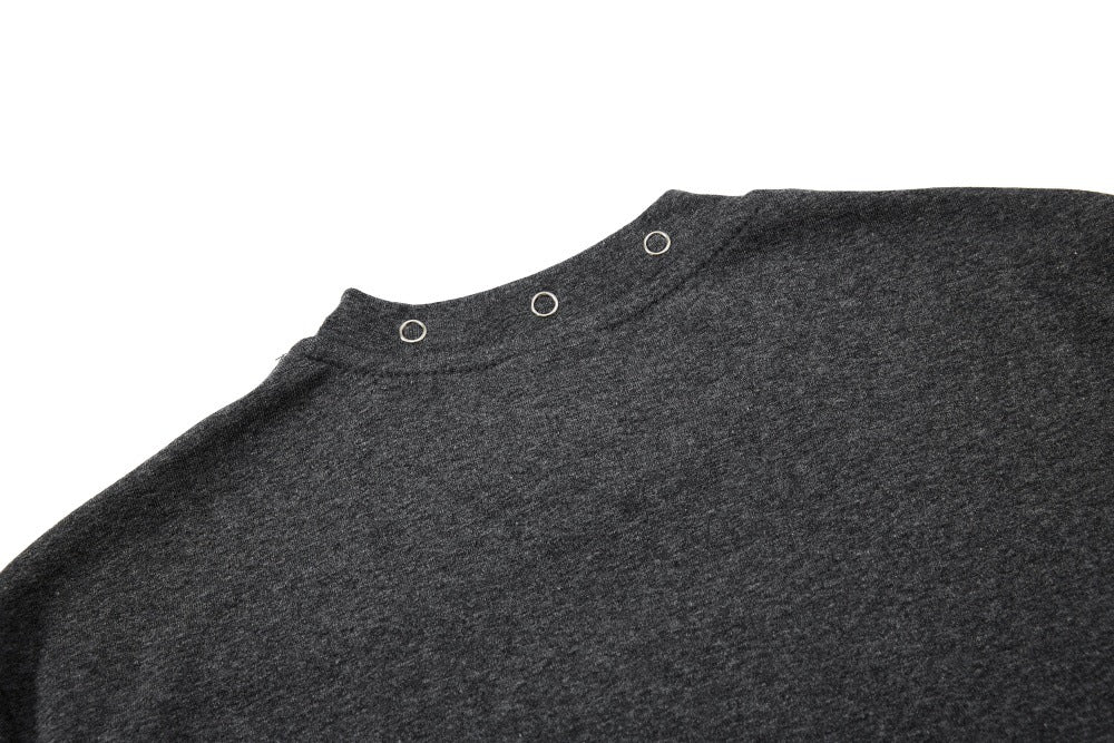 DAXUEN Mock-neck short-sleeve t-shirt in black and dark heather grey
