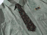 DAXUEN Floral print short-sleeved button-up shirt