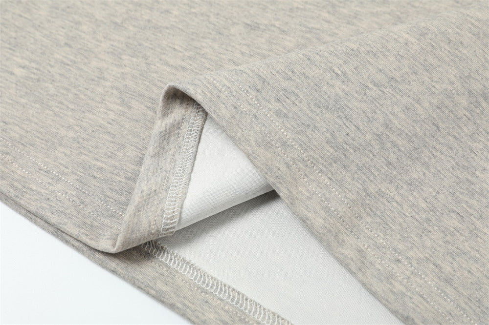 DAXUEN Light grey heathered crew neck T-shirt with graphic