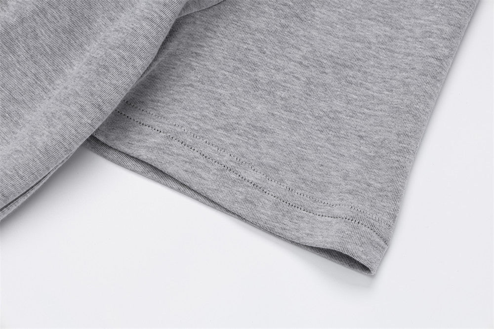 DAXUEN Heather grey short-sleeve T-shirt with unique paneling