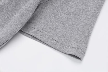 DAXUEN Heather grey short-sleeve T-shirt with unique paneling