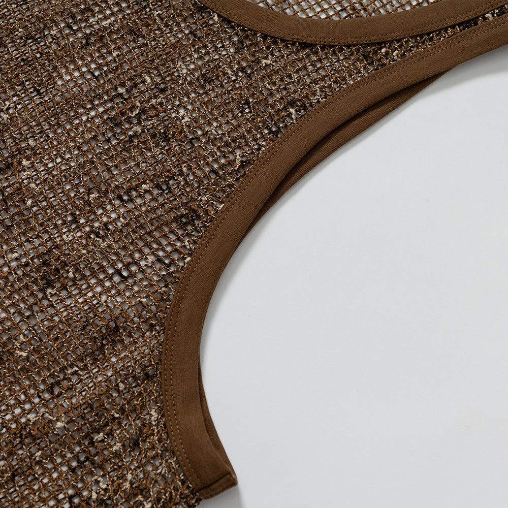 DAXUEN Sheer sleeveless tank top in mesh fabric