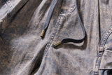 DAXUEN Wide-leg cargo shorts in faded grey-blue denim