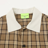 DAXUEN Short sleeve plaid button-up shirt