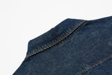 DAXUEN Short-sleeved faded denim shirt with graphic text