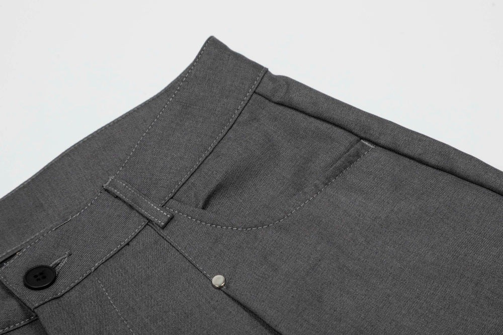 DAXUEN Cropped wide-leg trousers in black and charcoal grey