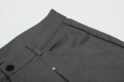 DAXUEN Cropped wide-leg trousers in black and charcoal grey