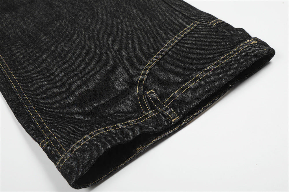 DAXUEN Wide-leg denim jeans with embroidered details