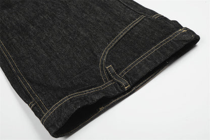 DAXUEN Wide-leg denim jeans with embroidered details