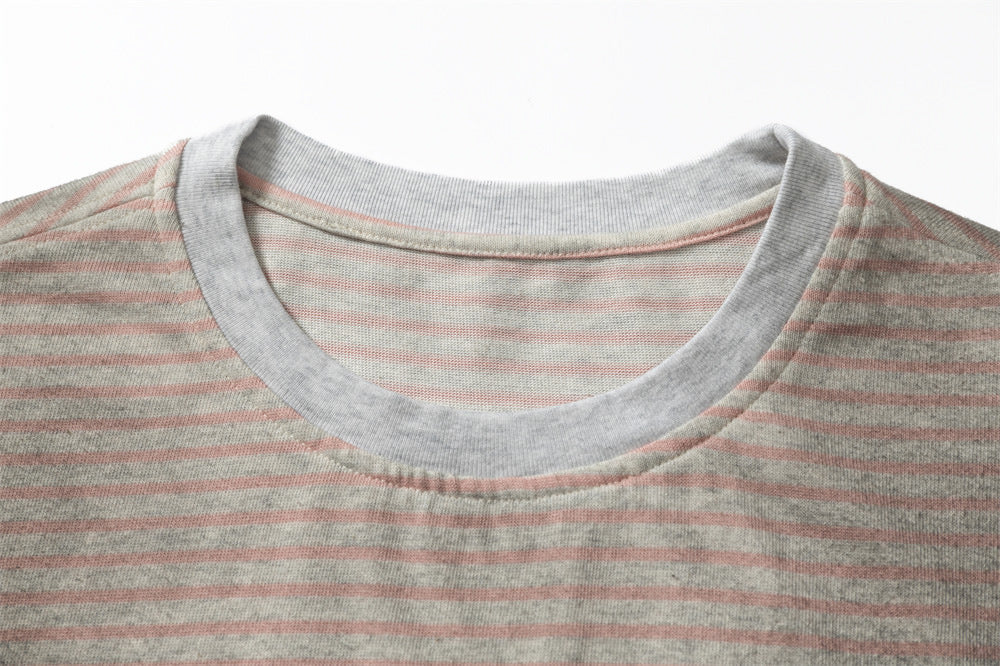 DAXUEN Light grey short-sleeved relaxed-fit t-shirt with cat graphic