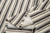 DAXUEN Cream vertical stripe short-sleeved button-up shirt