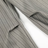 DAXUEN Light grey wide-leg trousers with pinstripes
