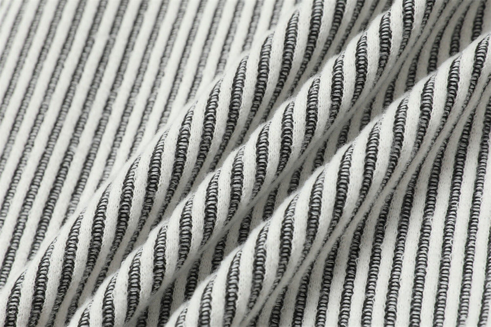 DAXUEN Short-sleeved button-up shirt with vertical stripes