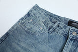 DAXUEN Light blue wide-leg denim jeans with embroidered patch