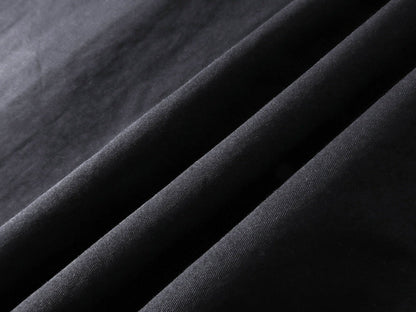 DAXUEN Gothic text button-up shirt in black and white