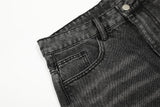 DAXUEN Wide-leg jeans with cut-out panels and stone-washed finish