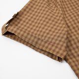 DAXUEN Men's short-sleeved micro-check button-up shirt