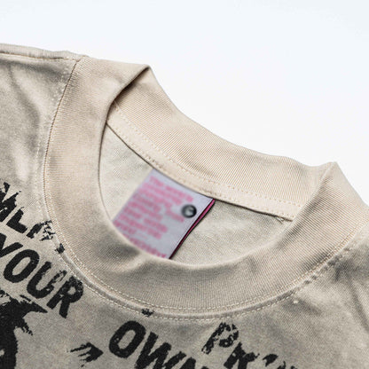 DAXUEN Distressed graphic print crew neck t-shirt
