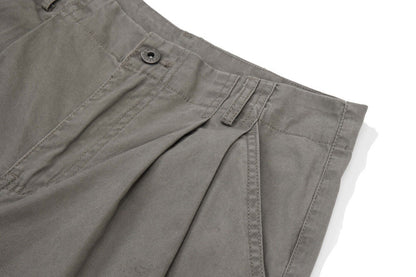DAXUEN Layered wide-leg cargo shorts in olive-grey