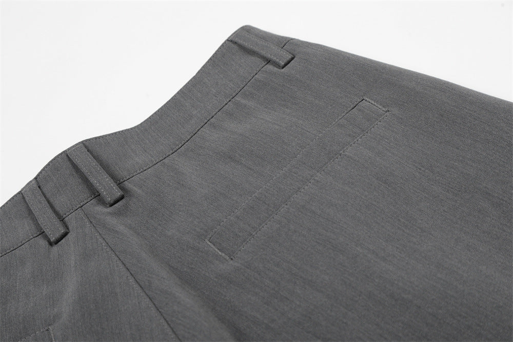 DAXUEN Cropped wide-leg trousers in medium-grey with decorative studs